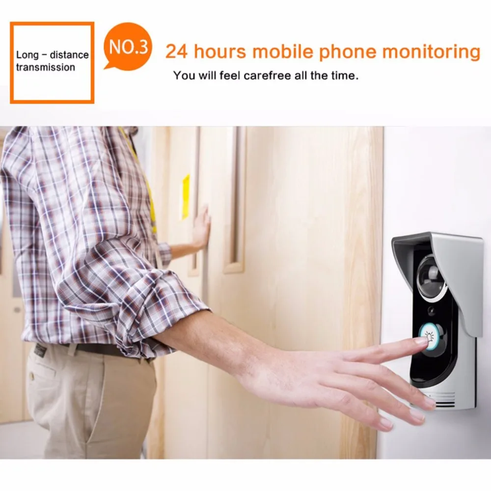 Professional Smart WIFI Wireless Doorphone Safe Guarding 3M 145 Degree Wide Angle Home Use Door Video Intercom Doorbell | Обустройство