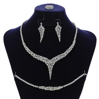 jewelry set hadiyana bridal wedding party jewelry gorgeous necklace earrings ring and bracelet set high quality cn1824 bisuteria