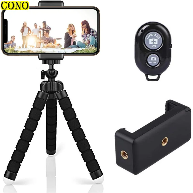 

Mini Smart Phone Holder Tripod with Wireless Remote Control Phone Stand 360°Rotation Flexible Travel Tripod Phone Accessories