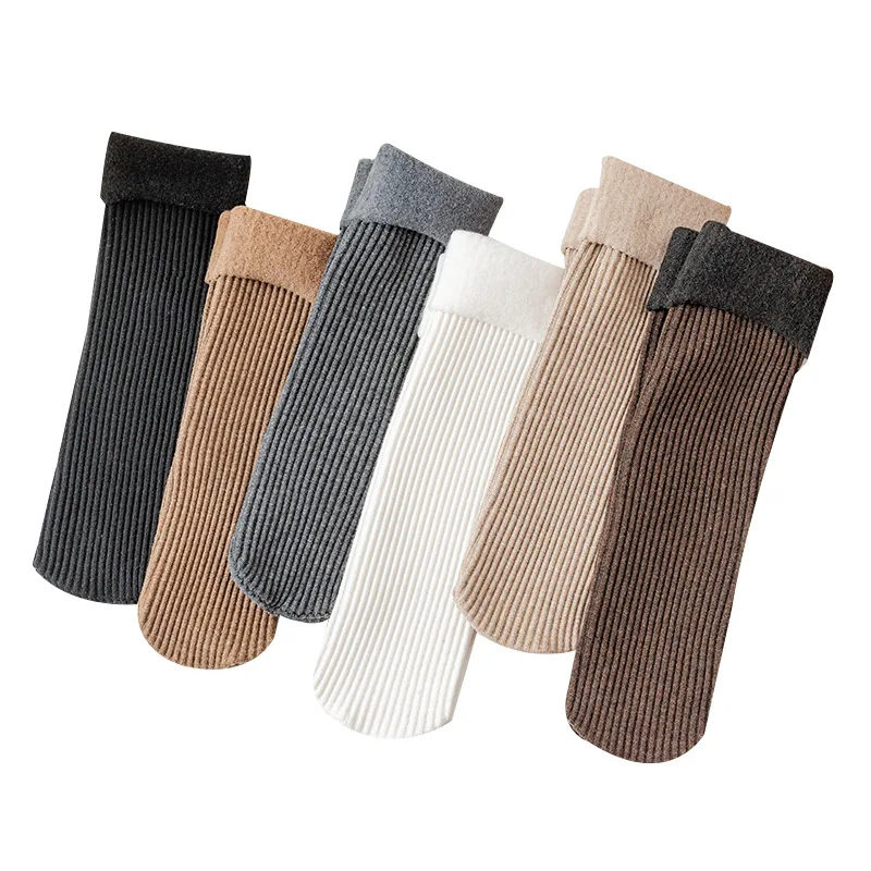 Носки женские хлопковые утепленные теплые короткие носки из овечьей шерсти с