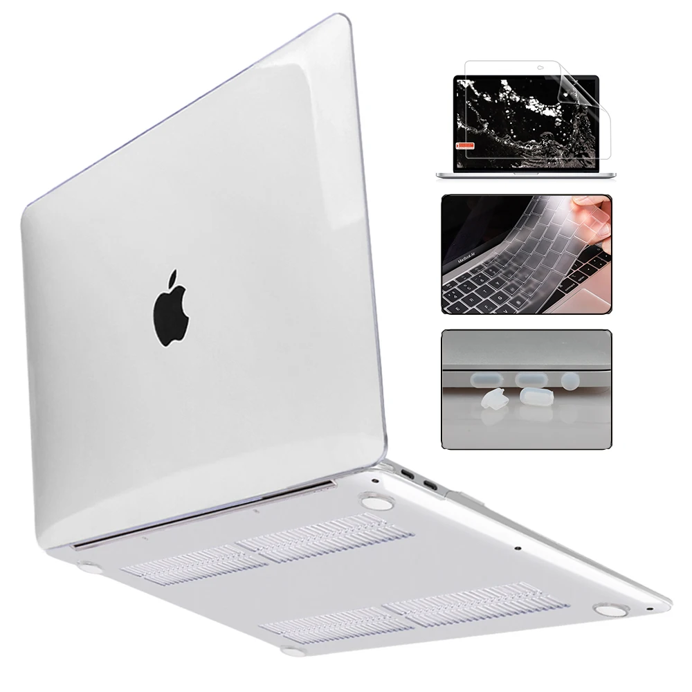 Чехол для ноутбука MacBook Air 13 дюймов A1932 2020 Pro 15 16 Touch Bar A2289 A2141 A2159 кристально чистый