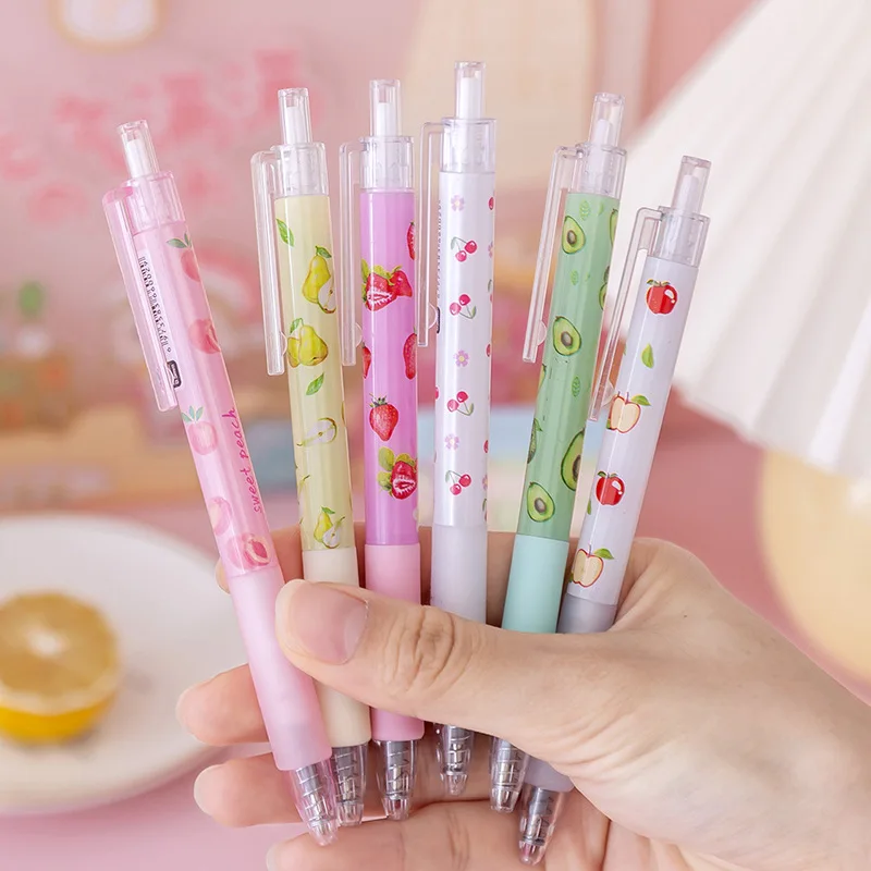 180pcs Cute Fruit Pens for School Supplies Wholesale Large Capacity Pen Stationery Office Accessories Korean Office Supplies