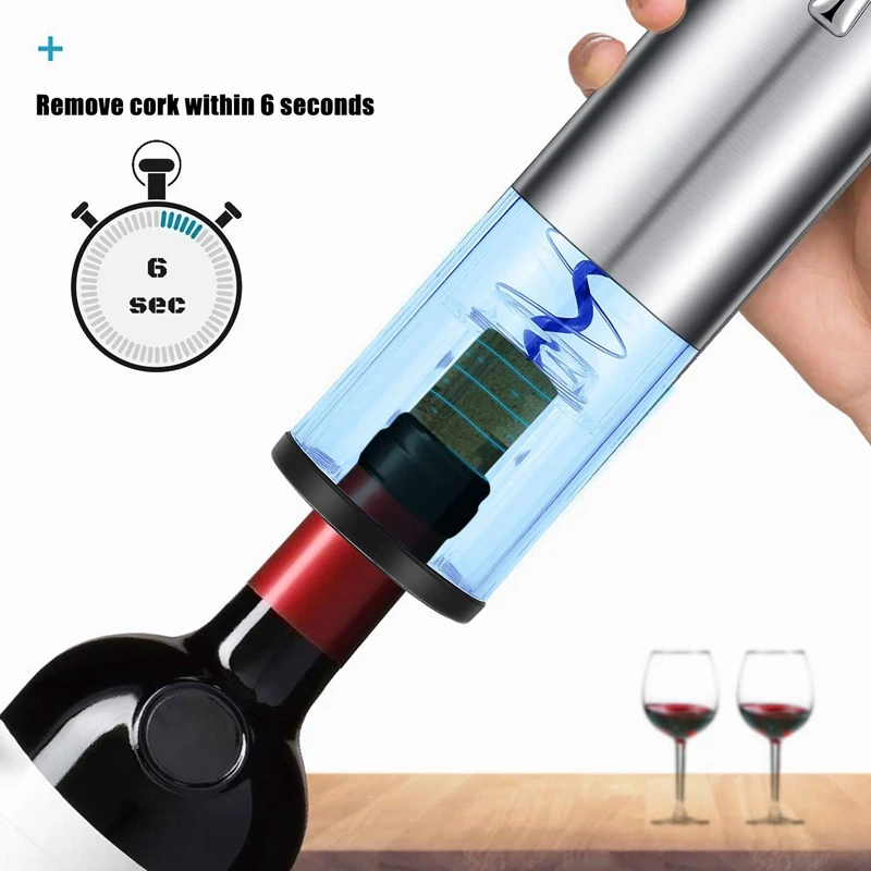 Электрический штопор перезаряжаемый над зарядным устройством и фольга резак