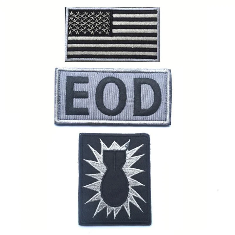 Высококачественный военный тактический значок с 3D вышивкой американский флаг