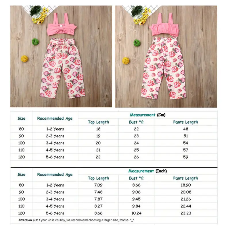 

2PCS Toddler Kid Baby Girl Clothes Solid Crop Top Vest Pants Trousers Outfits 1-6Y