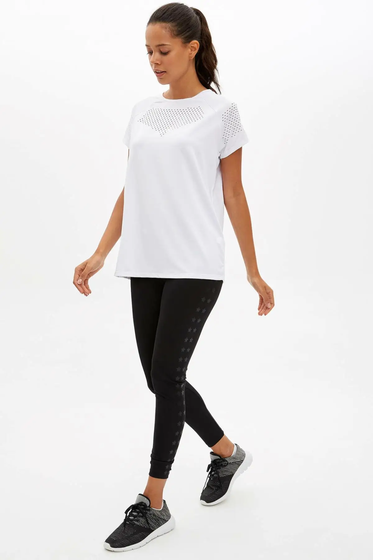 DeFacto женские модные обтягивающие повседневные черные брюки с высокой талией