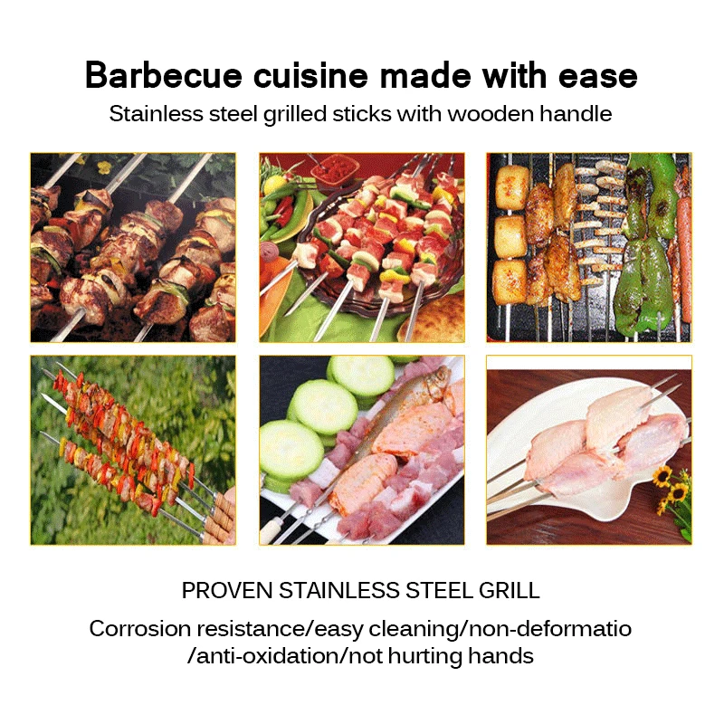 Горячая Распродажа шпажка из нержавеющей стали для барбекю набор вилок шашлыка