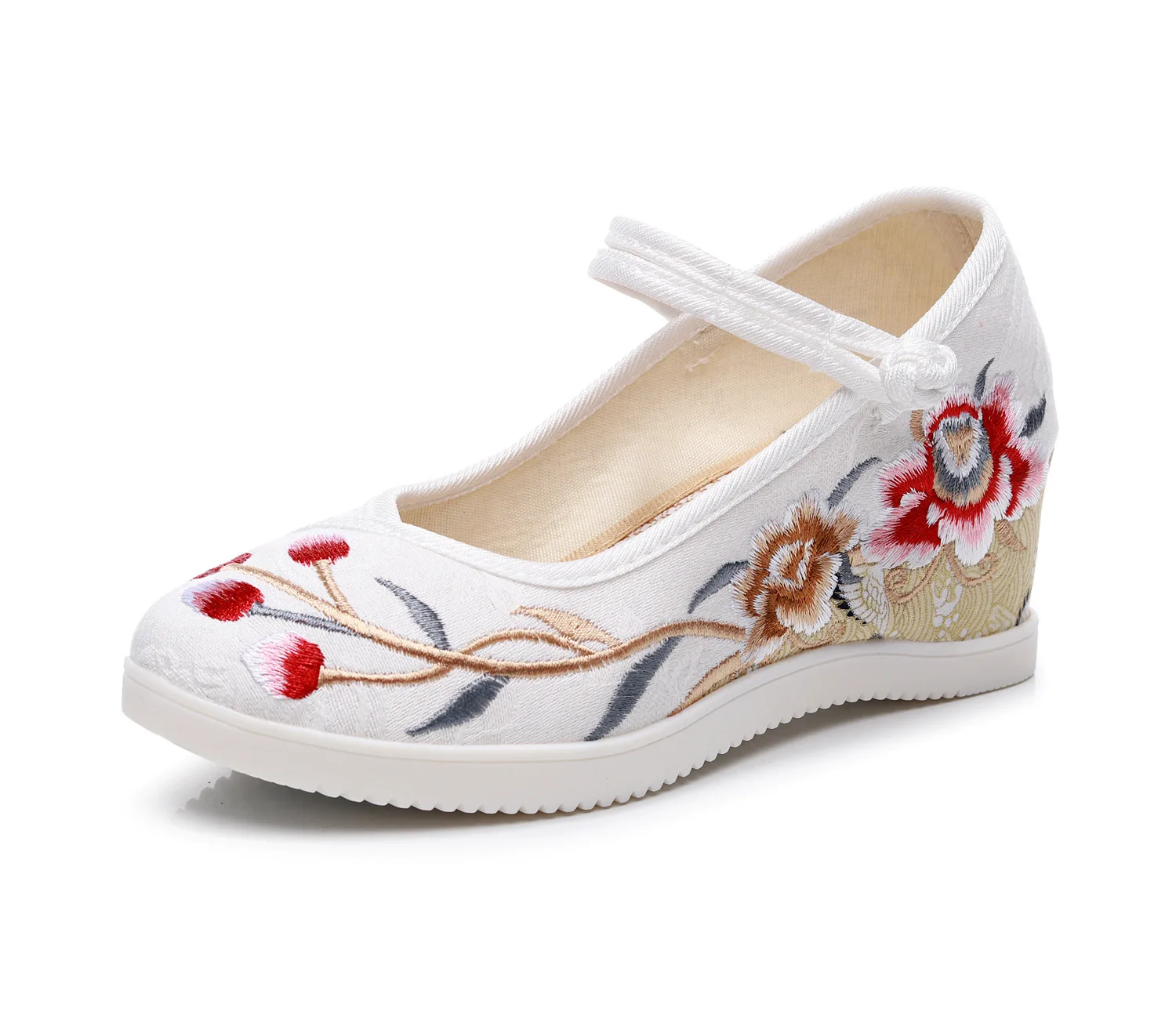 Туфли женские холщовые с вышивкой в этническом стиле Повседневная Удобная обувь