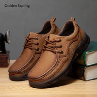 golden sapling loafers genuine leather men shoes fashion leisure flats classics mens casual shoe retro platform formal footwear