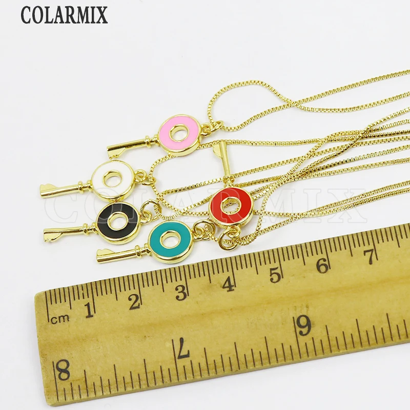 

6 Pcs Enamel Key Style Pendant Necklace Tiny Key Jewelry Pendant Necklace Jewelry Accessories Jewelry Necklace Gift 7431