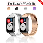 Ремешок сменный из нержавеющей стали для HUAWEI Watch Fit, металлический браслет для смарт-часов, аксессуары для huawei fit
