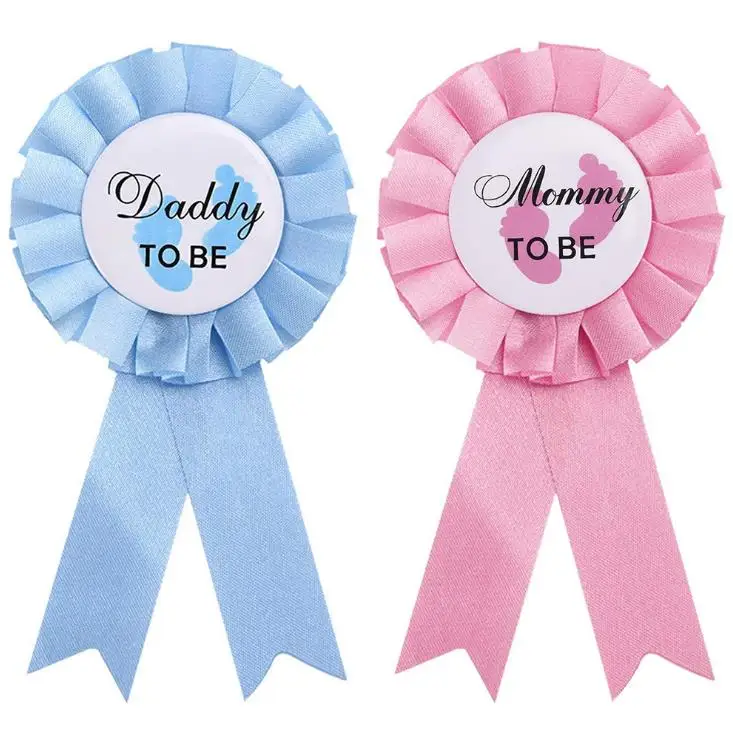 

Daddy Mommy to Be Tinplate Badge Party Decoration Gender Reveal Button Pins Gift for Baby Shower Celebration Pink Blue 50PCS