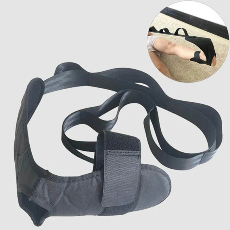 

Top!-Plantar Adjustable Leg Support Brace Fits Right or Left Foot for Yoga Tension Belt, Fitness Tension Belt, Black