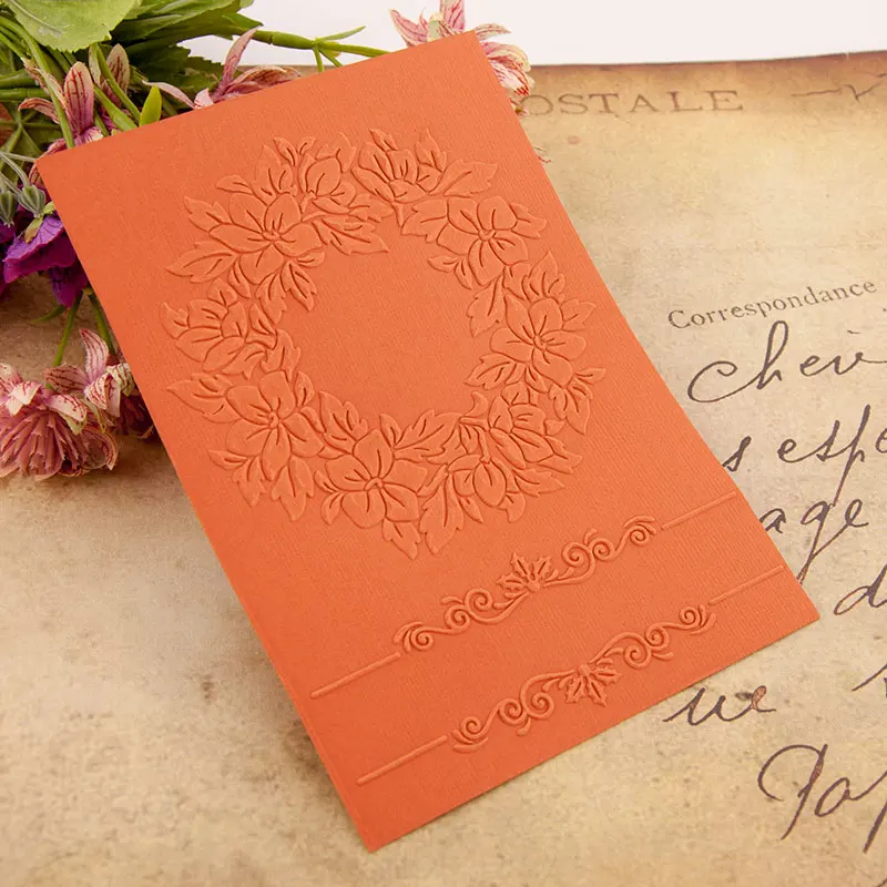 

Wreath Plastic Embossing folders Background Template for DIY Scrapbooking Stencils Crafts Album Card Holiday Decorative