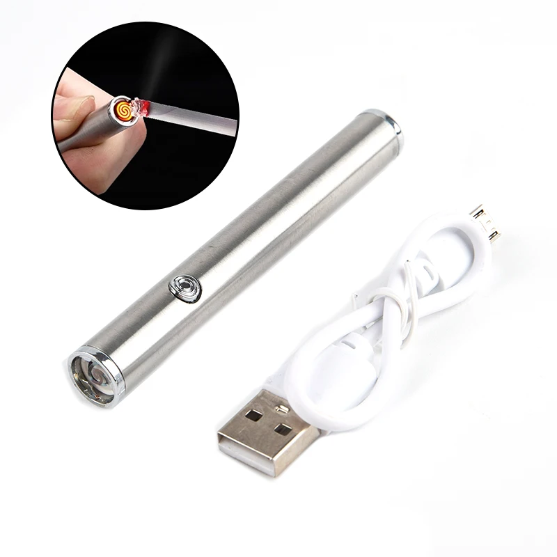 

Портативные серебряные USB-зажигалки, ветрозащитная дуга, электрическая плазменная перезаряжаемая зажигалка, гаджет для сигарет