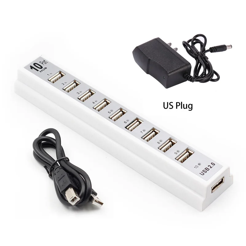 Usb 2 0 10 портов разделители высокоскоростной КОНЦЕНТРАТОР 480 Мбит/с с адаптером