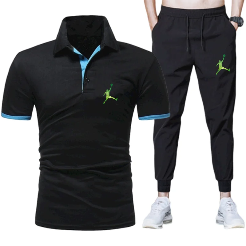 

Men's suit 2021 new hot search quick-drying short-sleeved polo shirt + pants two-piece sportswear track suit Polo shirt summer