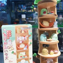 6pcs Anime Sumikko Gurashi Tree Stump House Vacation Doll PVC Action Figure Collection Model Educational Toys Gift For Children