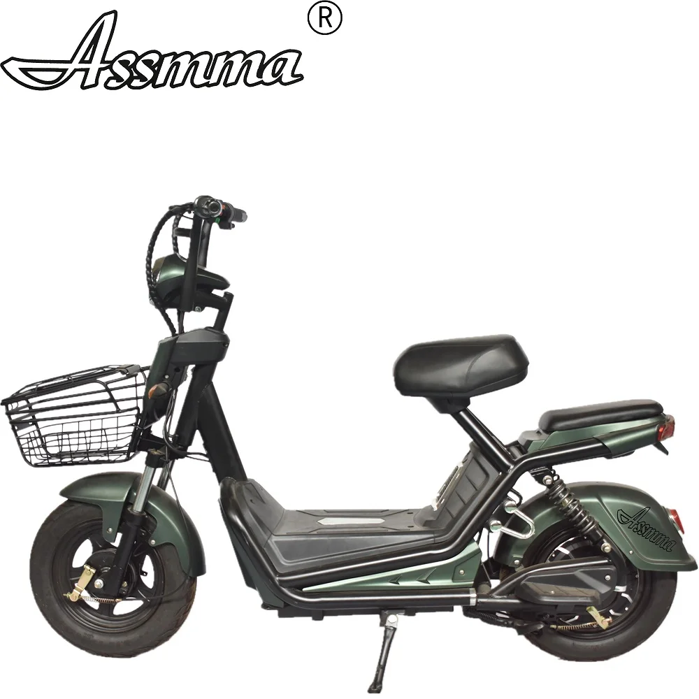 black green ASSMMA Электрический велосипед удобный транспорт для взрослых Электрический силовой велосипед - Цвет: black green