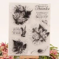 maple leaves clear stamps 2019 new thanksgiving stamp for scrapbooking photo paper craft card making silicone stamp for decor