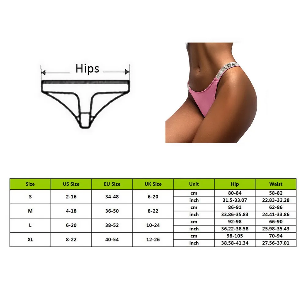 

3pcs A Set Women Thongs Sexy Rhinestones Letter Diamonds G-string Thong Low Waist Shorts Briefs T-back Fitness Triangle Panties
