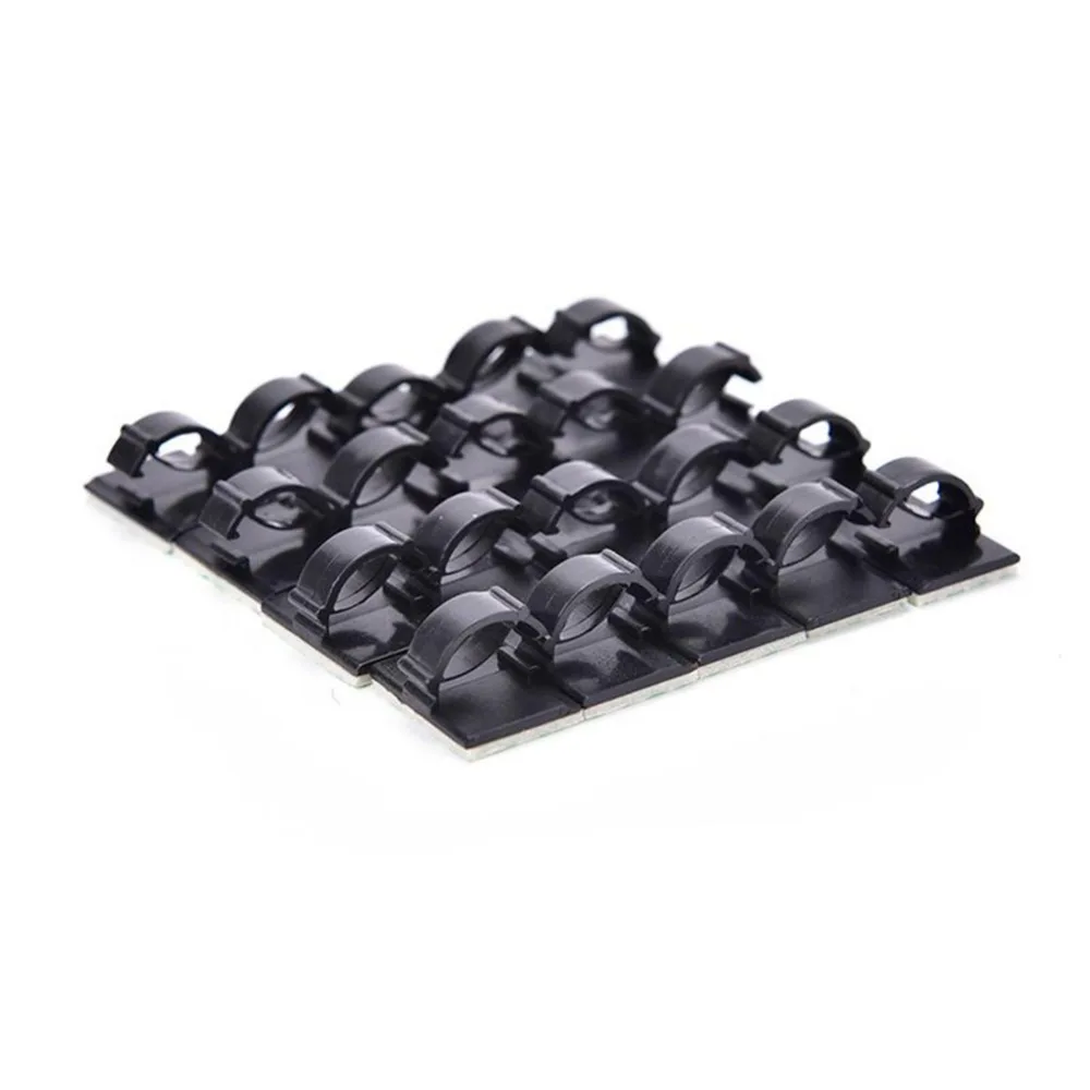 Черный 20 шт. автомобильный зажим для кабеля Клеящий кабель сматывания шнура