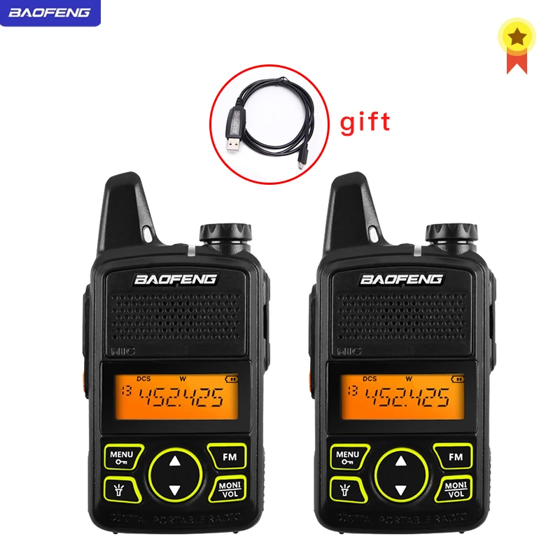 2 шт. Baofeng bf t1 портативная рация мини детская радио uhf двухсторонняя Ham CB USB зарядное