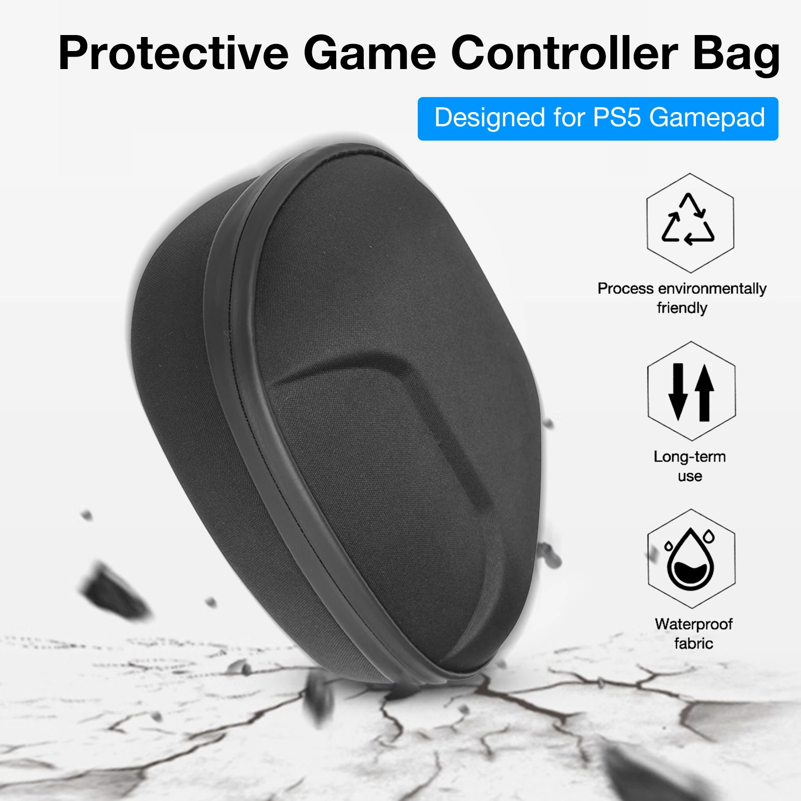 

PS5 Portable Shockproof EVA Controller Bag Waterproof Shockproof For Play Station 5 Gamepad Zipper Protective Storage Case Parts