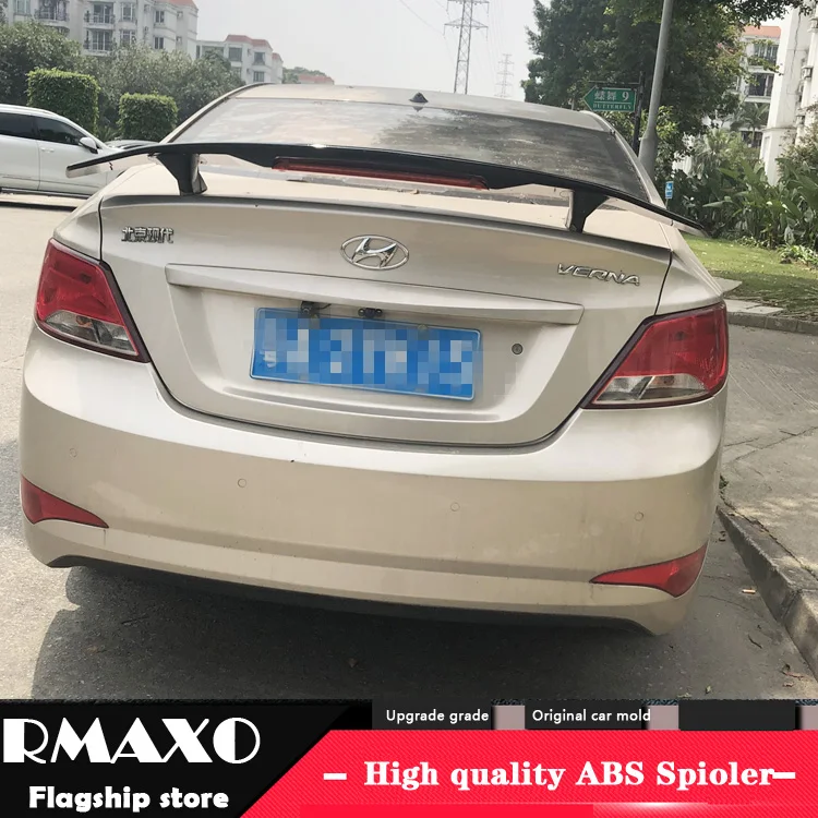 Для Accent Verna спойлер 2006 2018 Hyundai ACCENT TF высококачественный Спойлер ABS Материал заднее