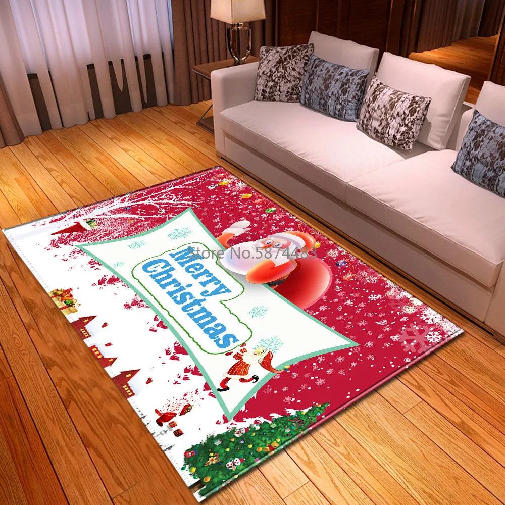 

Прочные рождественские напольные фланелевые коврики Рождественские елочные украшения ковры для гостиной спальни коврики Рождественское украшение для дома ковер