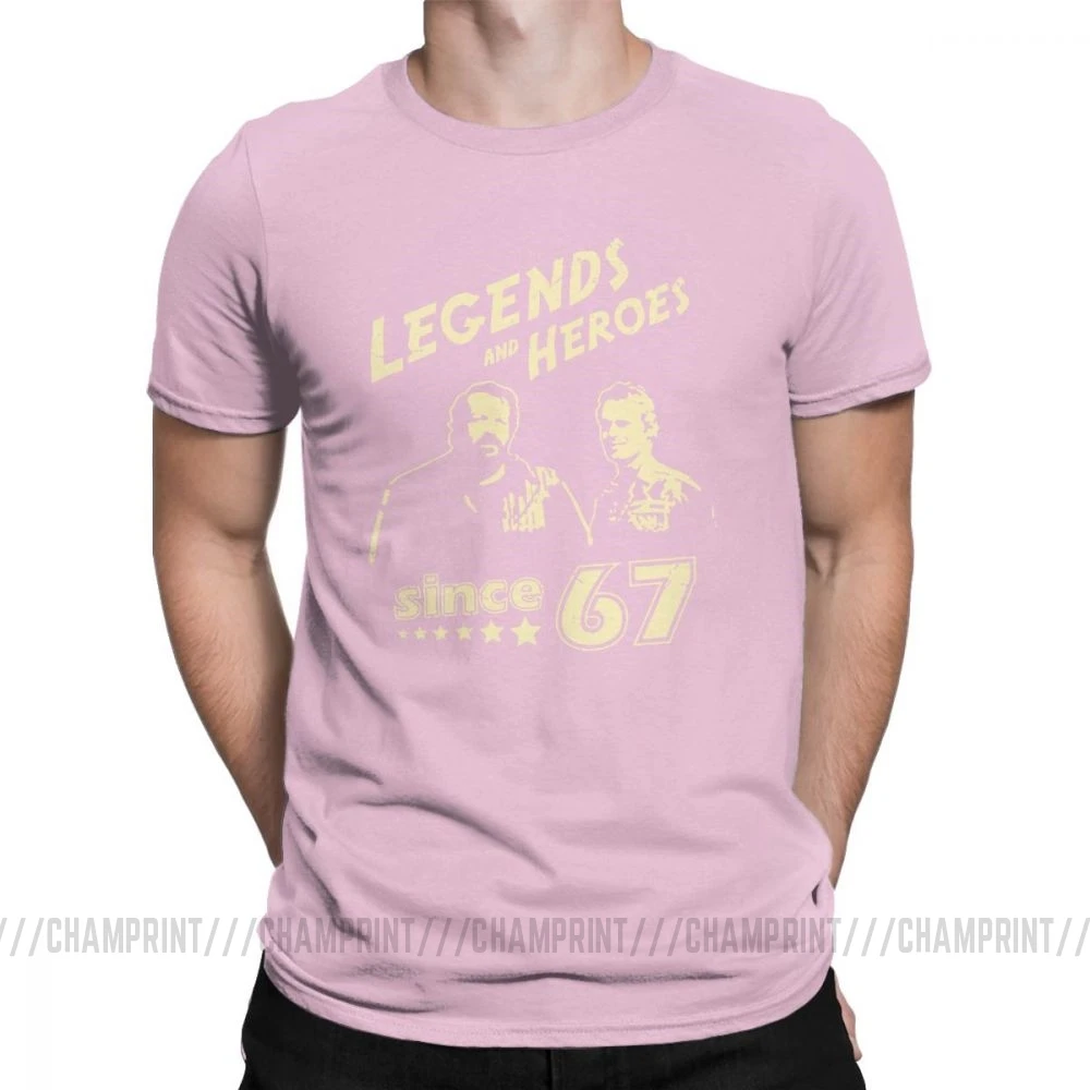 Розовый Мужские футболки Bud Spencer Legends And Hero Since 67, новинка, Теренс Хилл, топы с короткими рукавами и круглым вырезом, хлопковая футболка, идея подарка, футболка - Цвет: Розовый