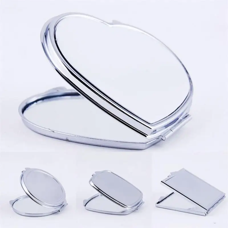 

DIY Makeup Mirrors Iron 2 Face Sublimation Blank Plated Aluminum Sheet Girl Gift Cosmetic Compact Mirror Portable Decoration#395