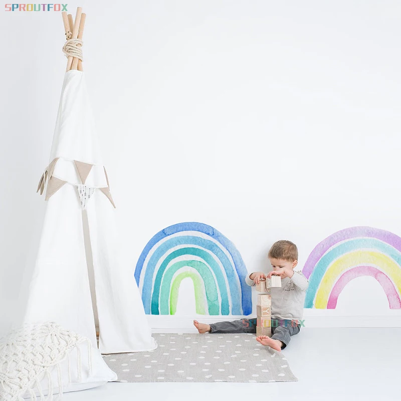 Радужные наклейки на стену украшение для детской комнаты девочек | Дом и сад