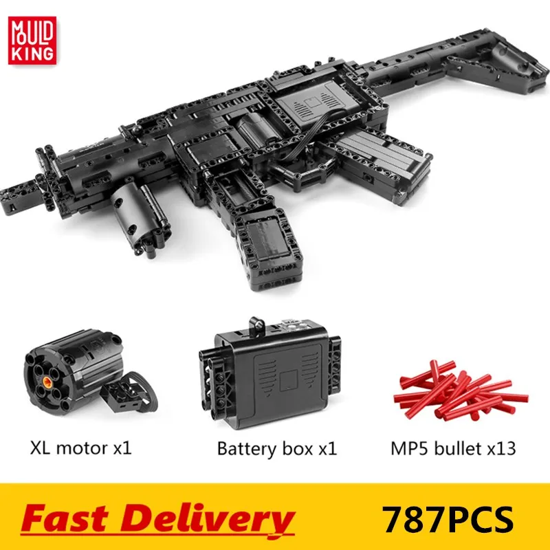 Форма король моторизованный блок пистолет MP5 Submachine модель строительные блоки