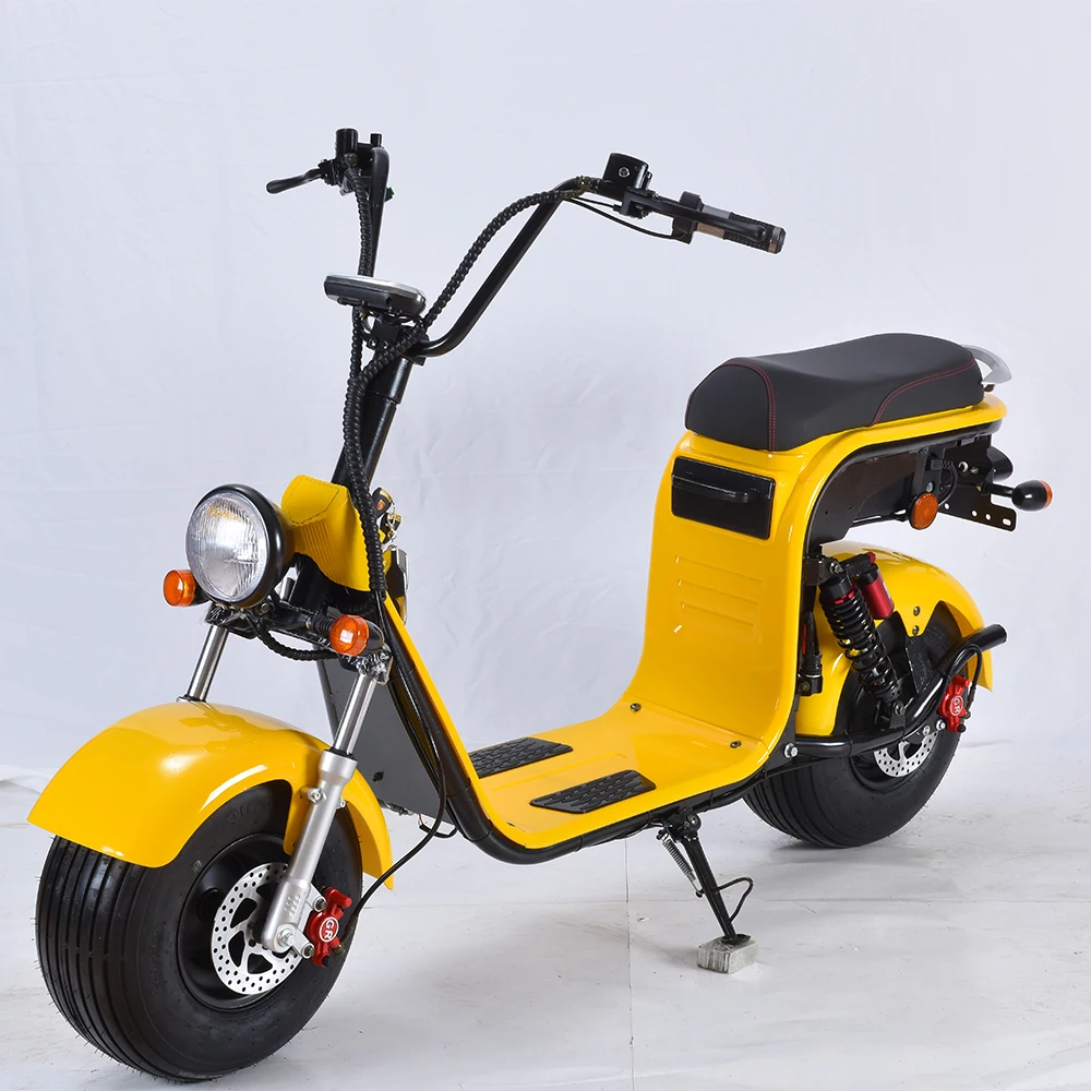 yellow Современная мода для езды на автомобиле EEC Citycoco 2000 Вт Европа склад 2 батареи 20AH нескладной Прокат Citycoco - Цвет: yellow