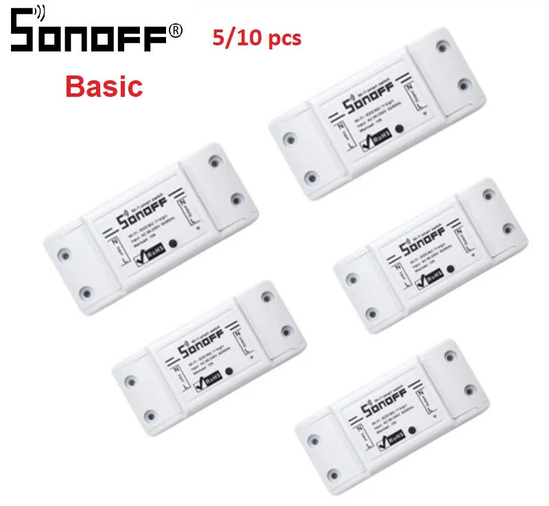Умный выключатель Itead Sonoff Basic R2 универсальный тип розетки Wi Fi модуль сделай сам