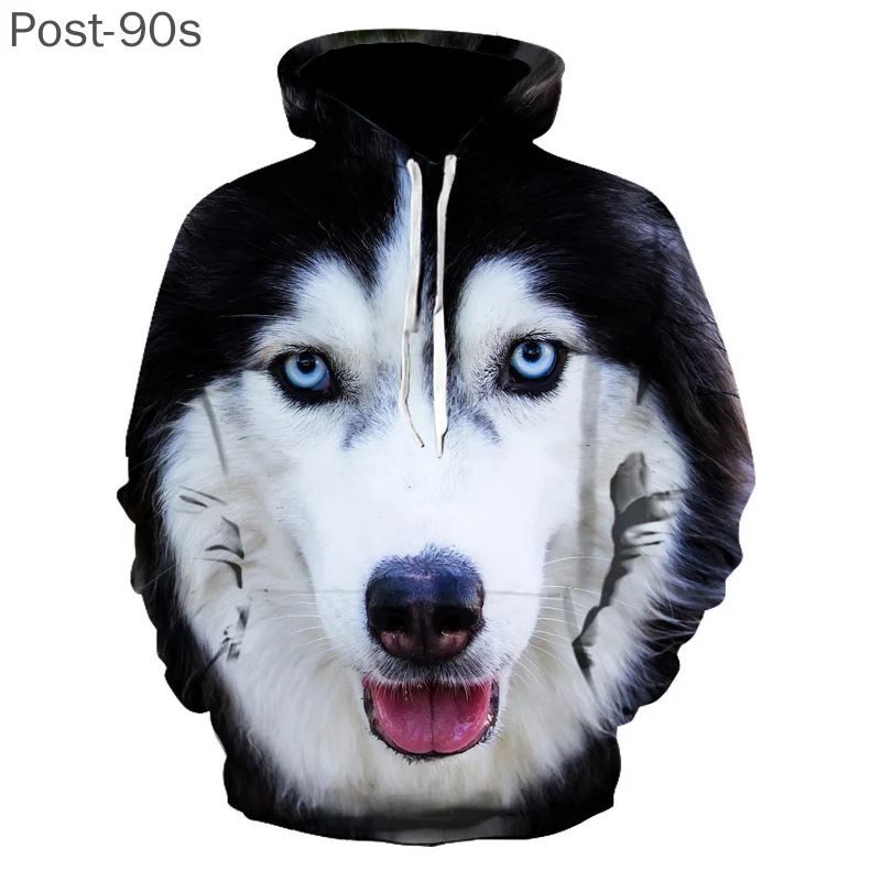 

New Arrival Men Sweatshirt Husky Printed Autumn and Winter Loose Fit 3D Mens Hoodies Women Streetwear Hoody Harajuku2021