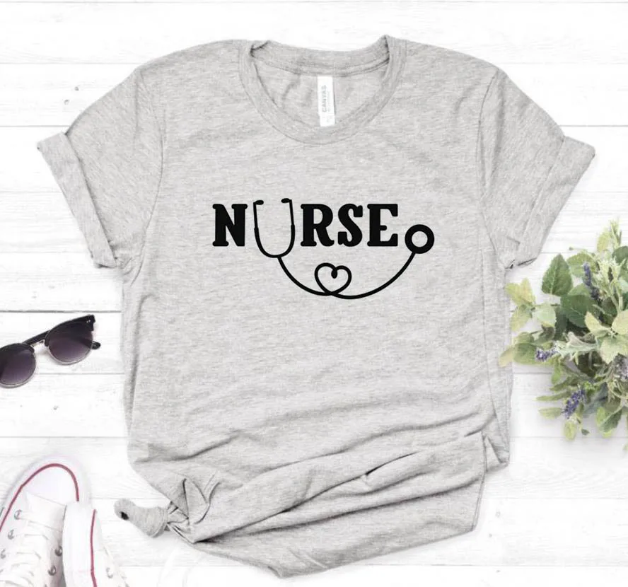 Медсестры с буквенным принтом Футболка хлопок свободный покрой смешные футболки
