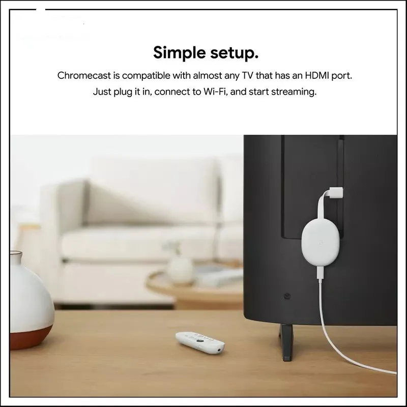 Оригинальный Новый Google Chromecast 4 TV с | Готовый запас Android 10 Сертифицированный Netflix Dolby