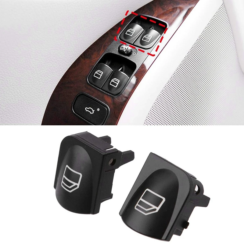 

Window Switch Button Covers for Mercedes Benz W203 W208 C Clk Class Front Left+Right Window Switch Repair Button Caps
