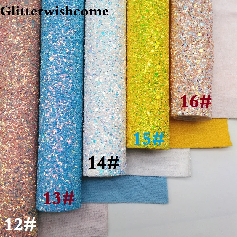 Glitterwishcome 21X29 см A4 Размер синтетическая кожа, Переливающаяся ультра Смешанная массивная блестящая кожа ткань винил для бантов, GM048A