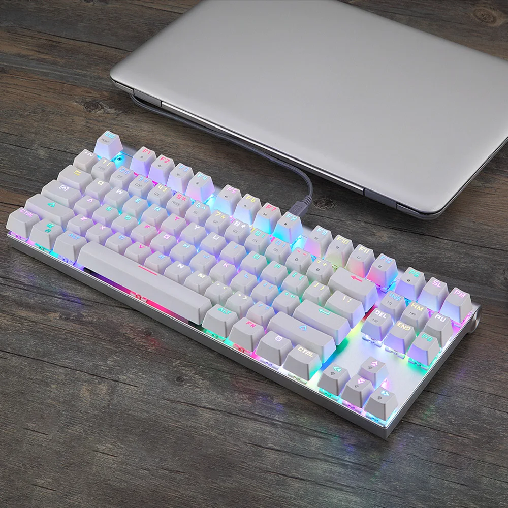 motospeed ck101 mechanical gaming keyboard 87 key usb wired rgb led backlit keyboard blue red switch for desktop computer gamer free global shipping