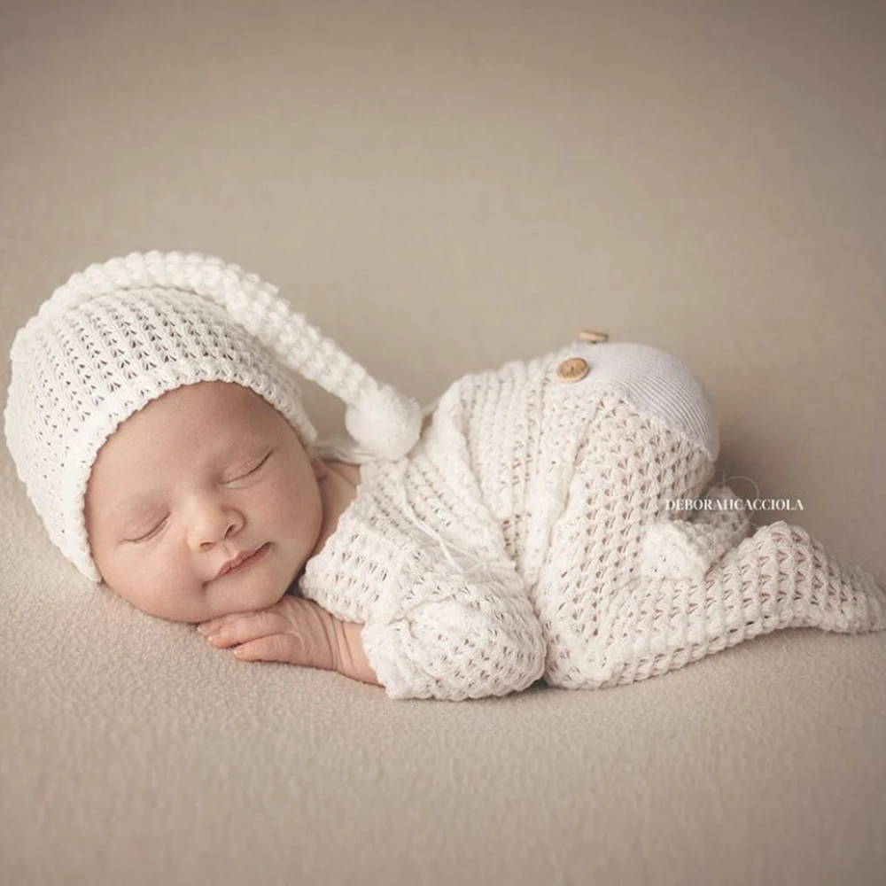 

Newborn Photography Clothes One-piece Clothes Ha Yi Studio Photography Clothes Climbing Clothes Knitted Boys' Two-piece Set