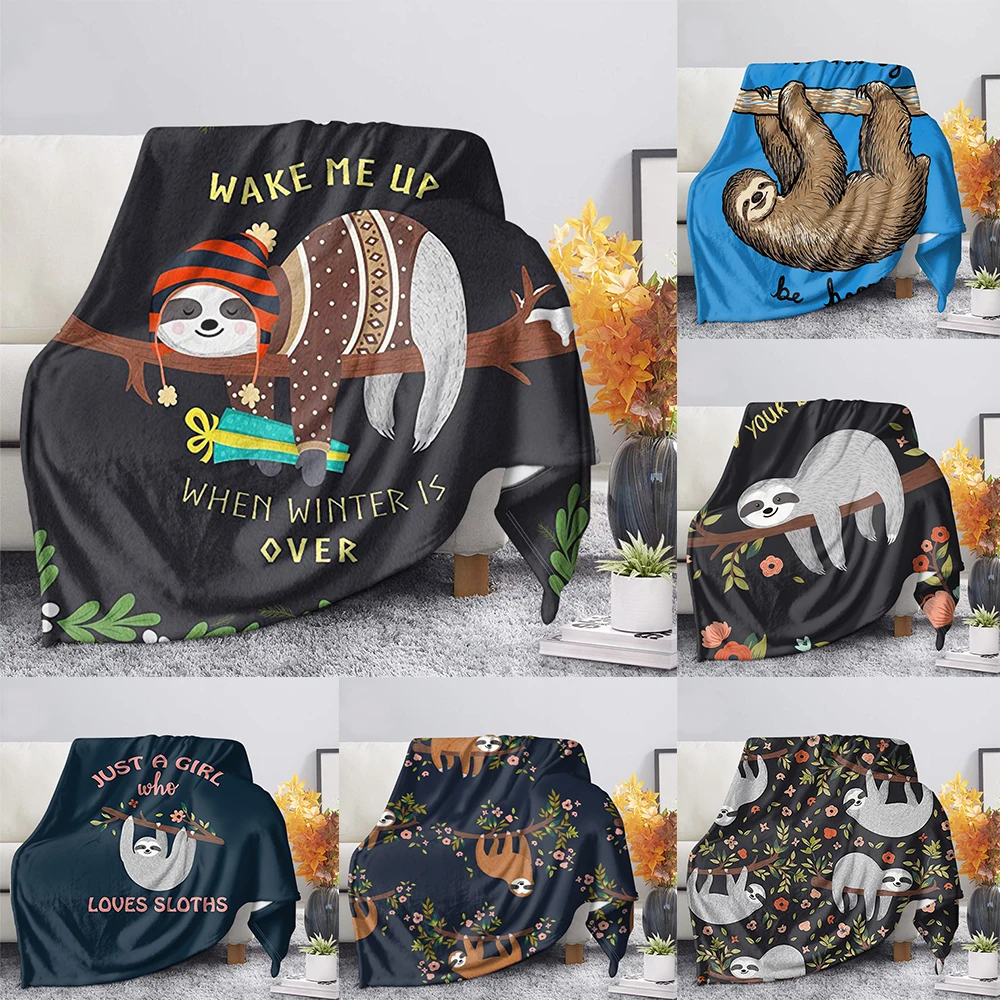 

Sloth Blanket Animal Blanket Warmth and Soft Throw Blanket for Children and Adults Flannel Cartoon Blanket for Beds and Sofa
