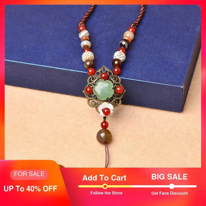 Винтажное длинное массивное ожерелье для женщин этническая цепочка с