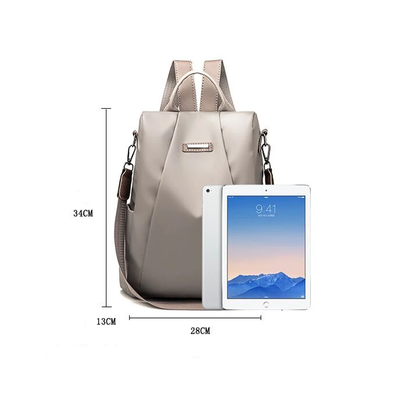 

Women Anti Theft Nylon Backpack Fashion Handbag Girls Schoolbags Female Shouder Bag Large Capacity Travel Rucksack