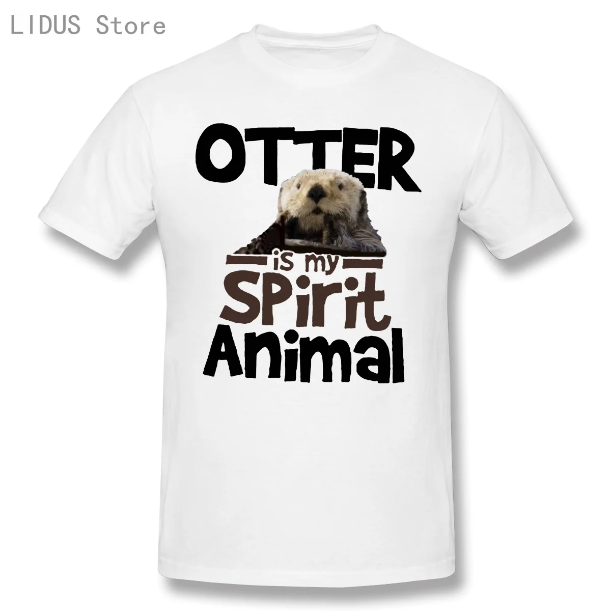 

Мужская футболка с надписью «Otter Is My Spirit»-мужская футболка с коротким рукавом, Повседневная футболка, мужские Модные футболки с круглым выре...