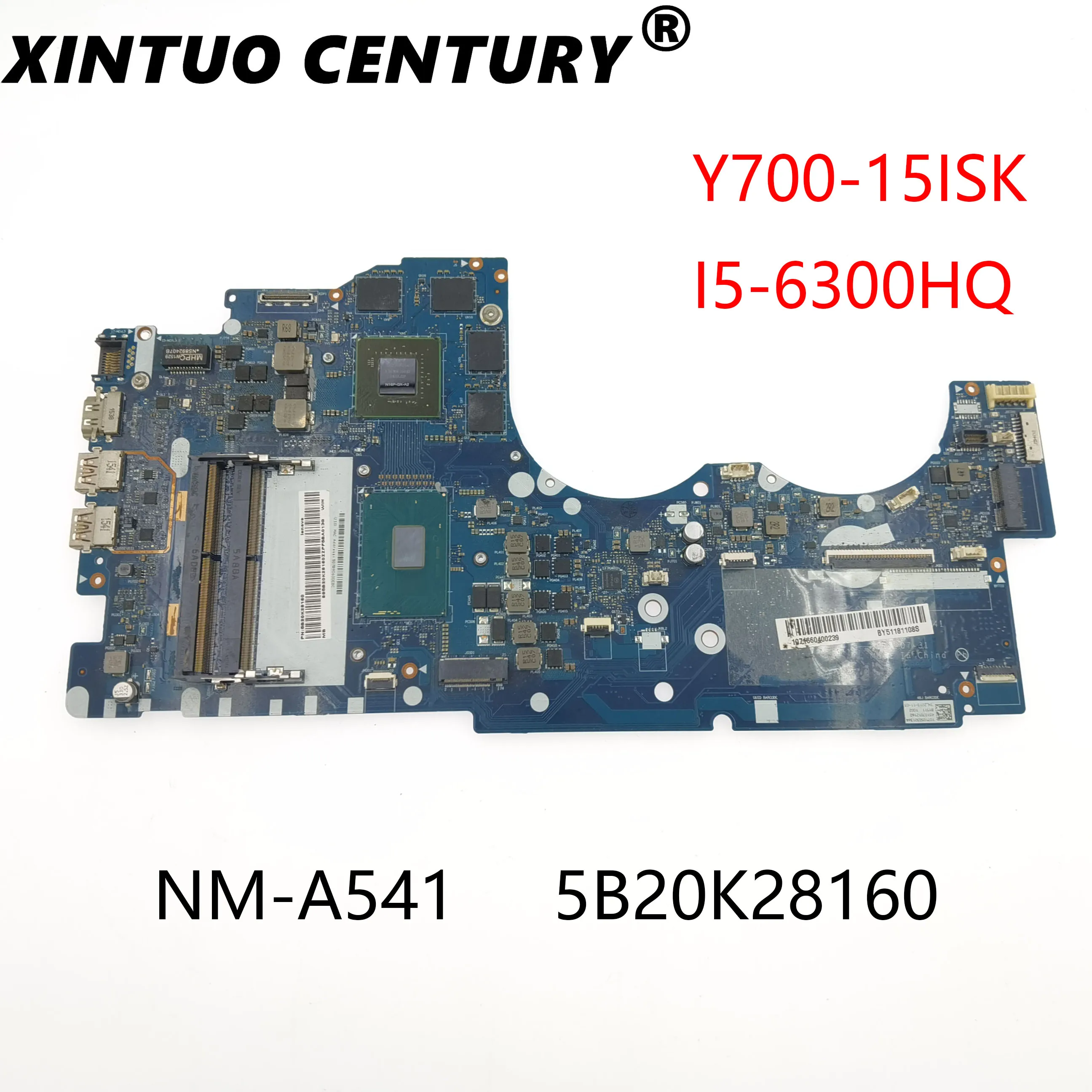 

BY511 NM-A541 Mainboard For Lenovo Y700-15ISK Y700 Notebook Motherboard 5B20K28160 CPU I5 6300HQ GPU GTX960M 100% Test Work