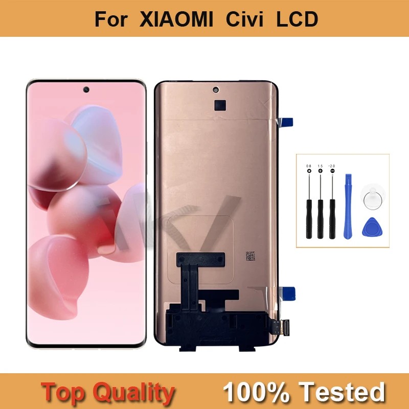 Piezas de digitalizador t&aacute;ctil de pantalla de alta calidad para Panel XIAOMI Civi, montaje de pantalla LCD de 6,55 pulgadas con Kit de herramientas de reparaci&oacute;n, env&iacute;o gratis-0