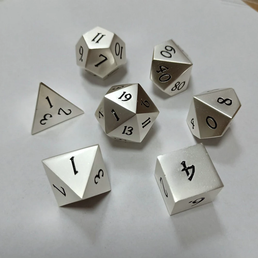 Классические металлические цифровые игральные кости для настольный ролевой